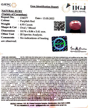 4.93/CT Natural Mozambique Ruby with Govt. Lab Certificate-(12210)